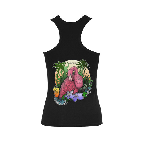 Flamingo Women's Shoulder-Free Tank Top (Model T35)