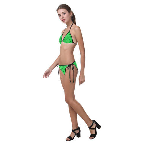 unicorn pattern green by JamColors Custom Bikini Swimsuit (Model S01)