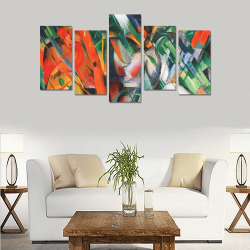 In The Rain by Franz Marc Canvas Print Sets E (No Frame)