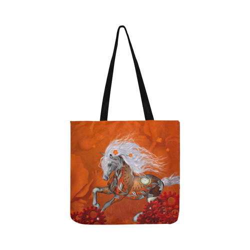 Wonderful steampunk horse, red white Reusable Shopping Bag Model 1660 (Two sides)