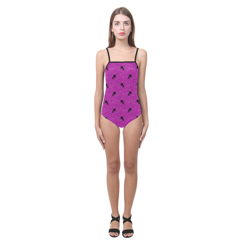 unicorn pattern pink by JamColors Strap Swimsuit ( Model S05)