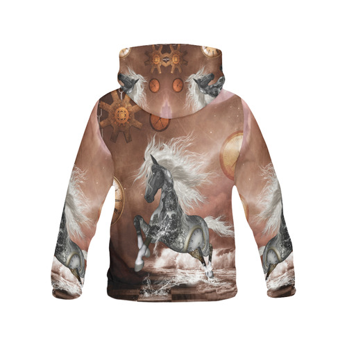 Amazing steampunk horse, silver All Over Print Hoodie for Men (USA Size) (Model H13)