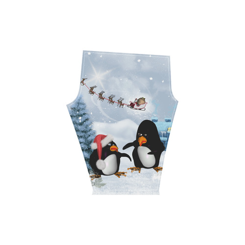 Christmas, funny, cute penguin Women's Low Rise Capri Leggings (Invisible Stitch) (Model L08)