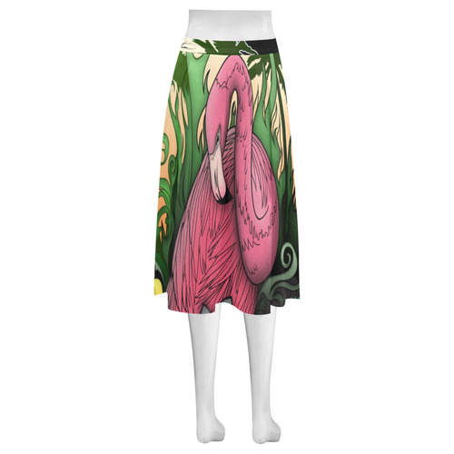Flamingo Mnemosyne Women's Crepe Skirt (Model D16)