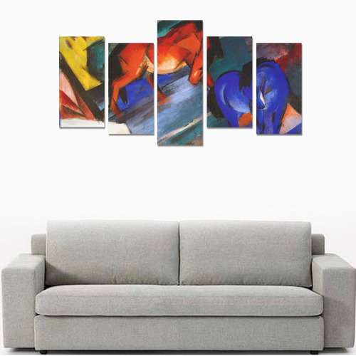 Red and Blue Horse by Franz Marc Canvas Print Sets E (No Frame)