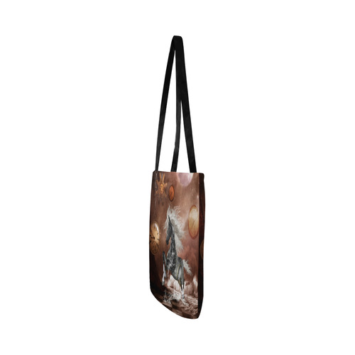 Amazing steampunk horse, silver Reusable Shopping Bag Model 1660 (Two sides)