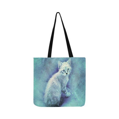 Blue Baby Kitten Reusable Shopping Bag Model 1660 (Two sides)