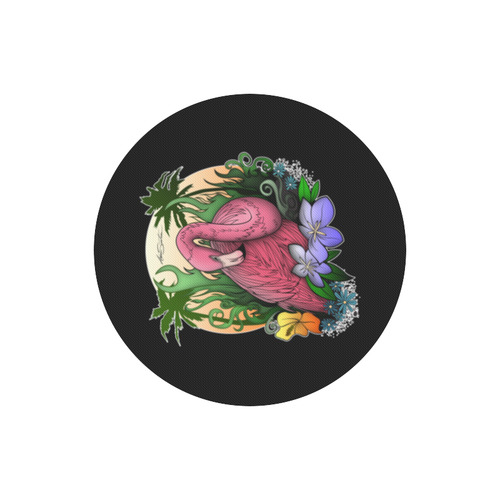 Flamingo Round Mousepad