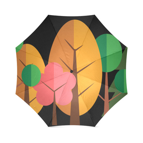 Autumn Trees Nature Forest Foldable Umbrella (Model U01)