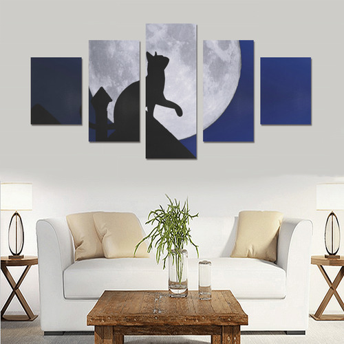 Moon Cat Canvas Print Sets B (No Frame)