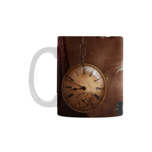 Amazing steampunk horse, silver White Mug(11OZ)