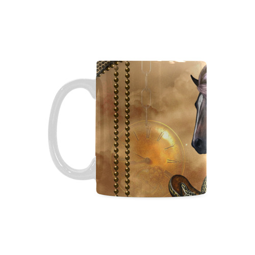 Aweseome steampunk horse, golden White Mug(11OZ)
