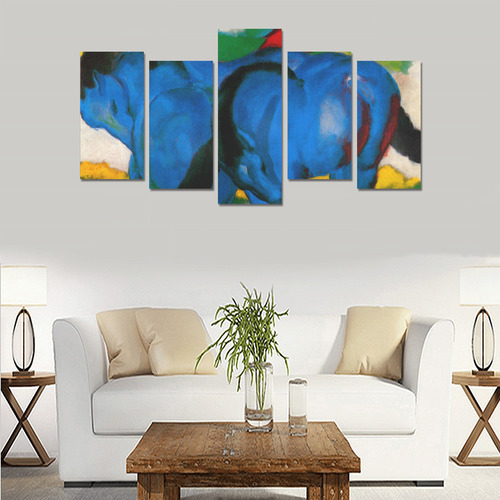 The Little Blue Horses by Franz Marc Canvas Print Sets E (No Frame)