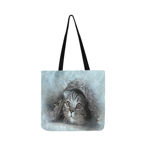 Peekaboo Kitten Reusable Shopping Bag Model 1660 (Two sides)