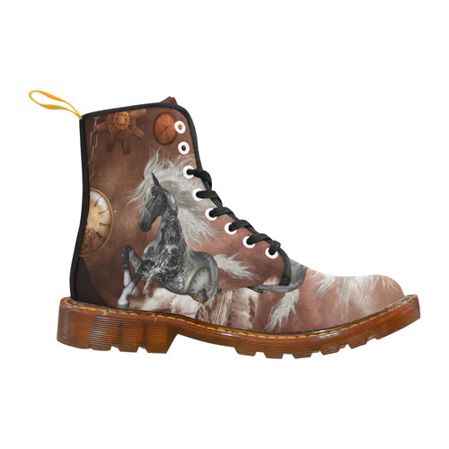 Amazing steampunk horse, silver Martin Boots For Men Model 1203H