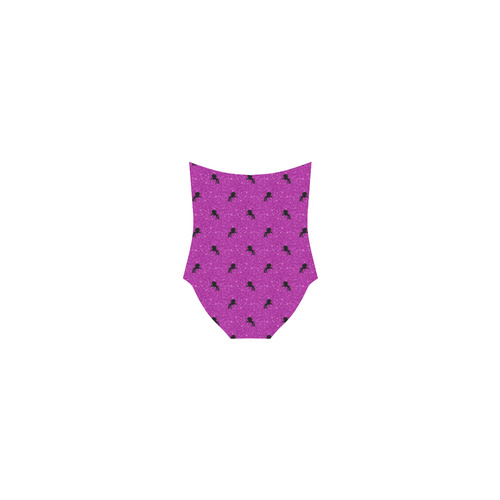 unicorn pattern pink by JamColors Strap Swimsuit ( Model S05)