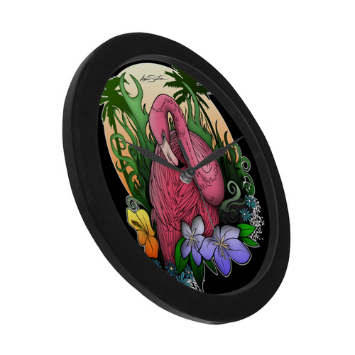 Flamingo Circular Plastic Wall clock