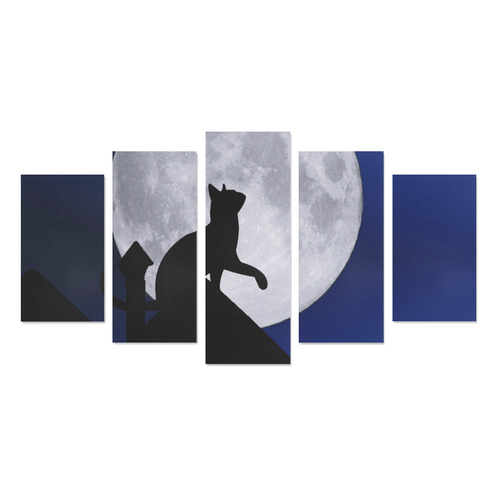 Moon Cat Canvas Print Sets A (No Frame)