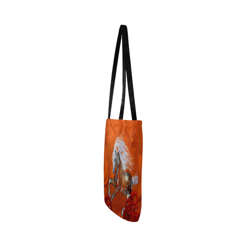 Wonderful steampunk horse, red white Reusable Shopping Bag Model 1660 (Two sides)
