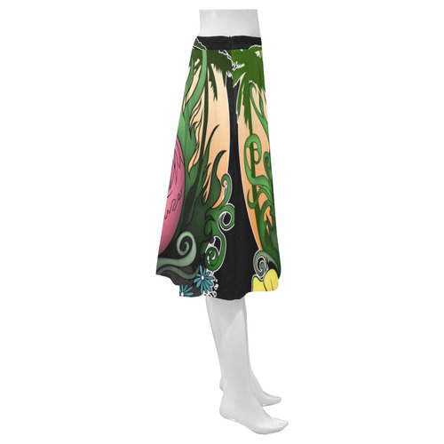 Flamingo Mnemosyne Women's Crepe Skirt (Model D16)