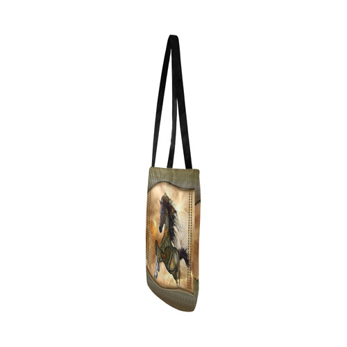 Aweseome steampunk horse, golden Reusable Shopping Bag Model 1660 (Two sides)