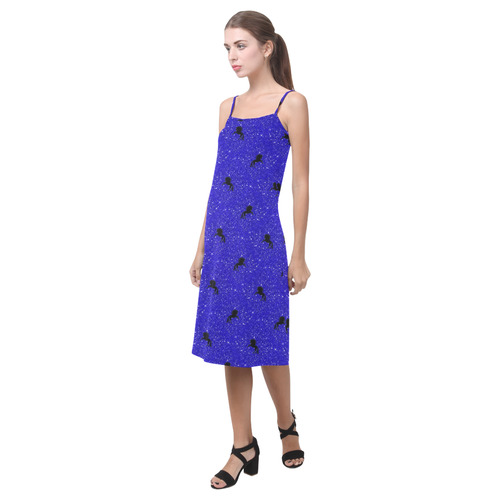 unicorn pattern blue by JamColors Alcestis Slip Dress (Model D05)