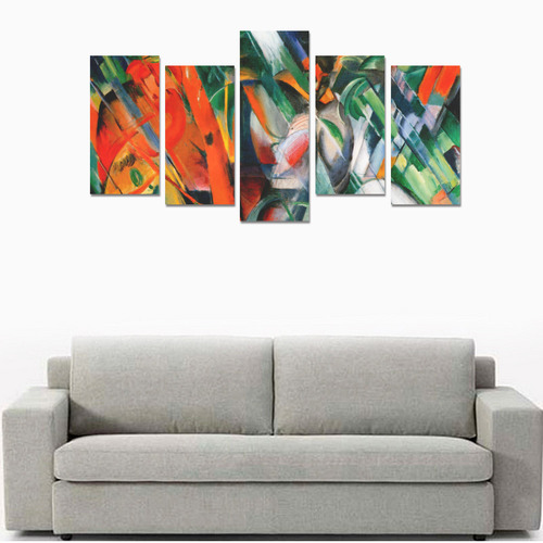 In The Rain by Franz Marc Canvas Print Sets E (No Frame)