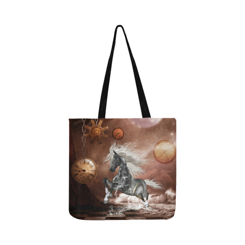 Amazing steampunk horse, silver Reusable Shopping Bag Model 1660 (Two sides)