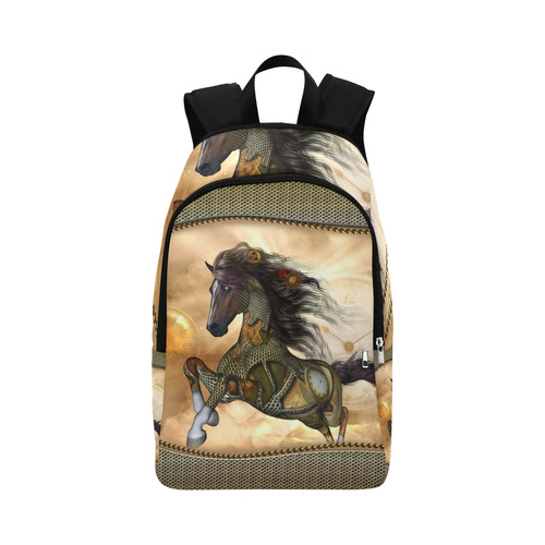 Aweseome steampunk horse, golden Fabric Backpack for Adult (Model 1659)