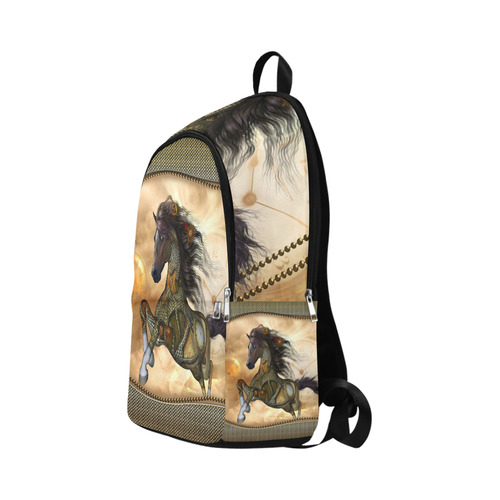 Aweseome steampunk horse, golden Fabric Backpack for Adult (Model 1659)