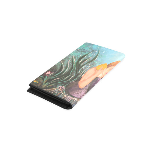 Mermaid Under The Sea Women's Leather Wallet (Model 1611)