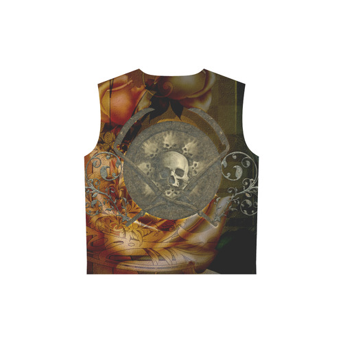 Awesome creepy skulls All Over Print Sleeveless Hoodie for Women (Model H15)