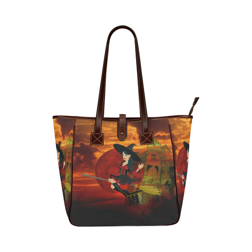 Witch and Red Moon Classic Tote Bag (Model 1644)