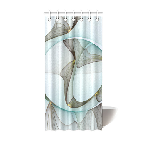 Abstract Modern Turquoise Brown Gold Elegance Shower Curtain 36"x72"