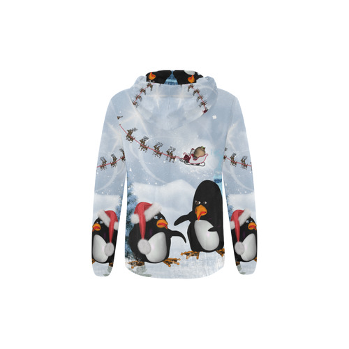 Christmas, funny, cute penguin All Over Print Full Zip Hoodie for Kid (Model H14)