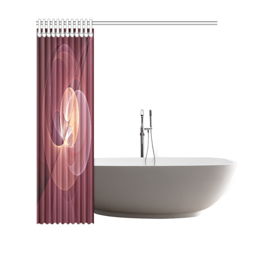 Movement Abstract Modern Wine Red Pink Fractal Art Shower Curtain 69"x72"
