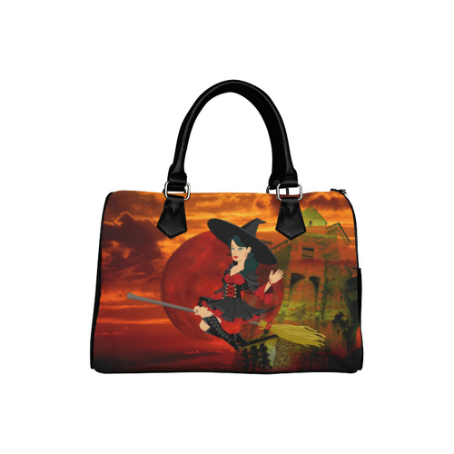 Witch and Red Moon Boston Handbag (Model 1621)