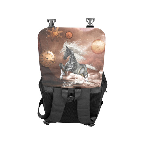 Amazing steampunk horse, silver Casual Shoulders Backpack (Model 1623)