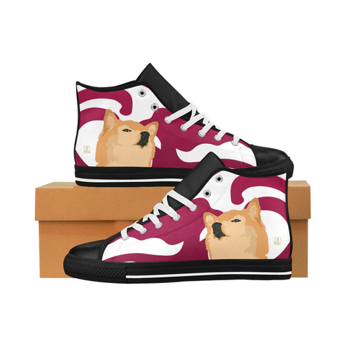 Confucius Shibe Leather High Tops - Cherry Red