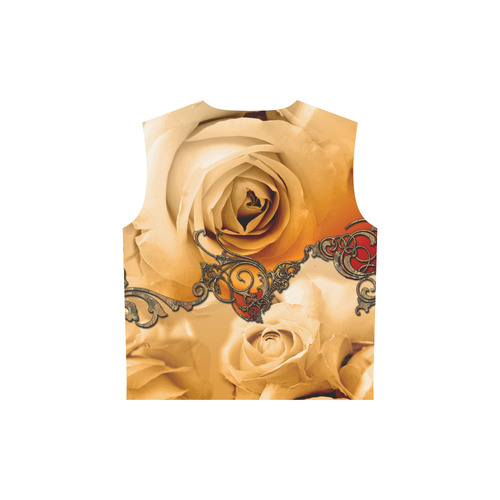 Vintage design, roses All Over Print Sleeveless Hoodie for Women (Model H15)