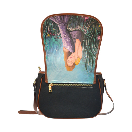 Mermaid Under The Sea Saddle Bag/Small (Model 1649)(Flap Customization)