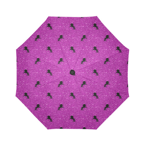 unicorn pattern pink by JamColors Auto-Foldable Umbrella (Model U04)