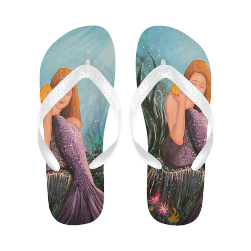 Mermaid Under The Sea Flip Flops for Men/Women (Model 040)