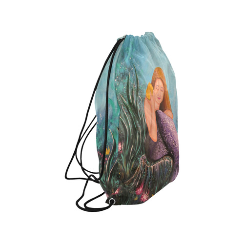 Mermaid Under The Sea Medium Drawstring Bag Model 1604 (Twin Sides) 13.8"(W) * 18.1"(H)