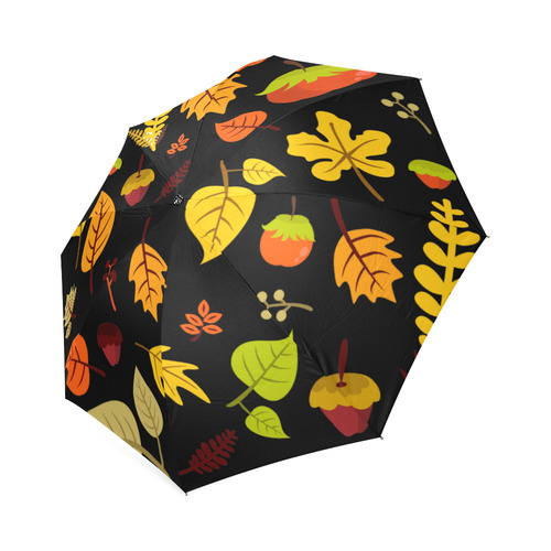 Autumn Fall Leaves Floral Pattern Foldable Umbrella (Model U01)