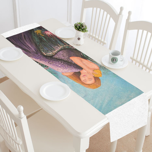 Mermaid Under The Sea Table Runner 16x72 inch