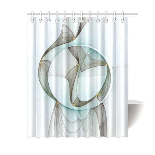 Abstract Modern Turquoise Brown Gold Elegance Shower Curtain