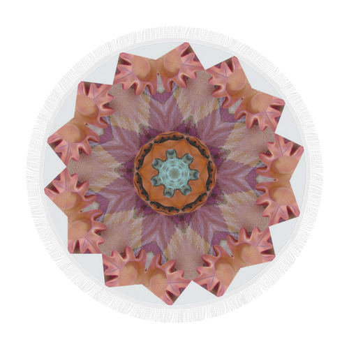 Fall mandala by Martina Webster Circular Beach Shawl 59"x 59"