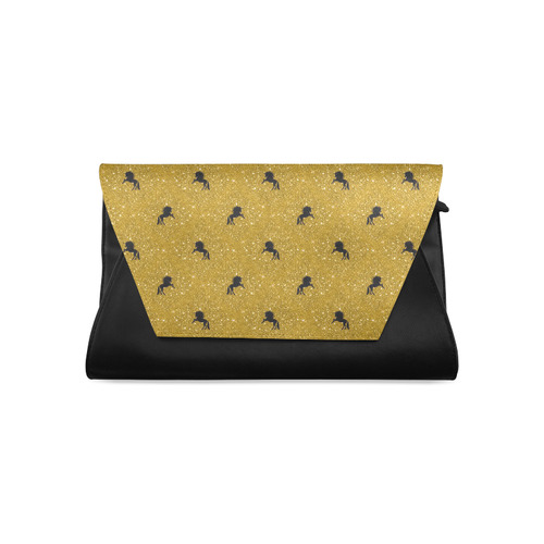 unicorn pattern golden by JamColors Clutch Bag (Model 1630)
