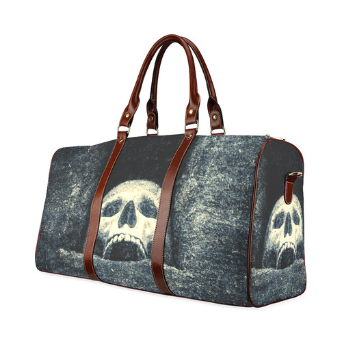 White Human Skull In A Pagan Shrine Halloween Cool Waterproof Travel Bag/Small (Model 1639)